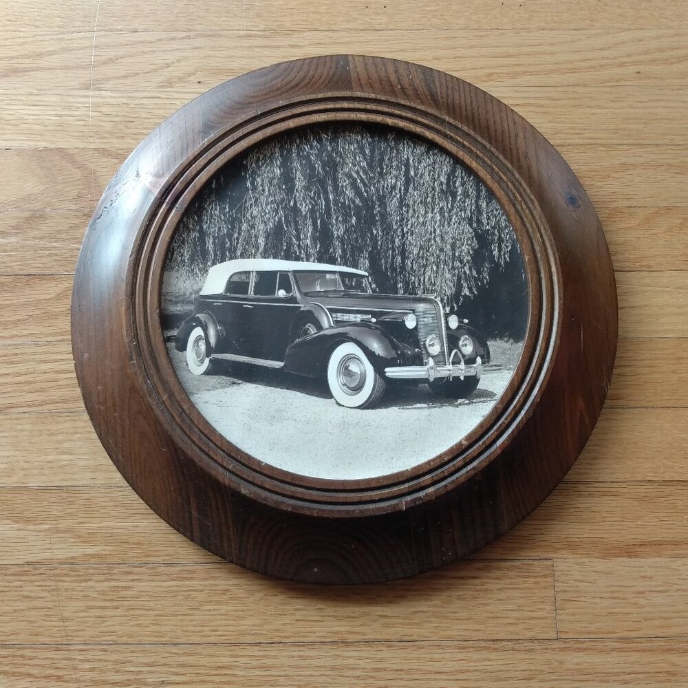 Vintage Buick Phaeton Picture Wood Frame Roadmaster Kennan Pine Pictorial